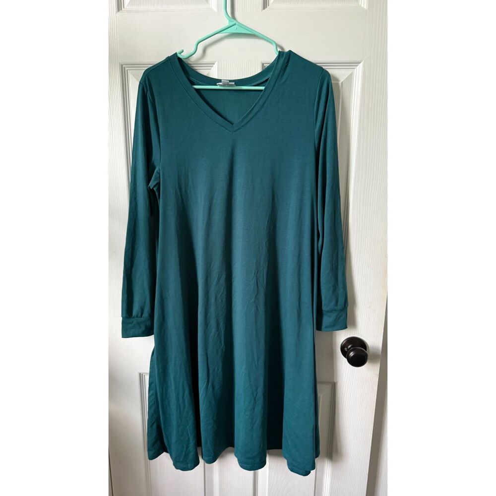 Teal V Neck LulaRoe Dress